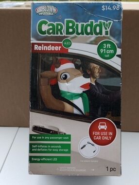 Gemmy Airblown Inflatable Car Buddy Reindeer  Holiday